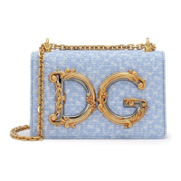 Dolce&Gabbana Women's 'Logo Plaque Bouclé' Crossbody Bag