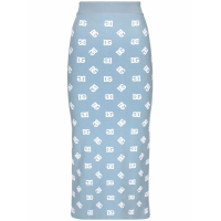 Dolce&Gabbana Jupe Midi 'Logo-Print Straight' pour Femmes