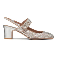 Valentino Garavani Women's 'VLogo Crystal-Embellished' Slingback Pumps