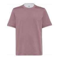 Brunello Cucinelli T-shirt 'Contrast-Trim' pour Hommes