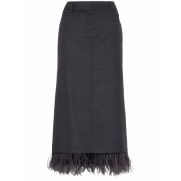 Brunello Cucinelli Jupe 'Feather-Trimmed' pour Femmes