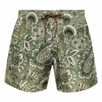 Etro Men's 'Green Paisley Print' Swimming Trunks