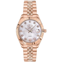 Gevril GV2 Naples Women's Silver Dial Rose Gold Watch