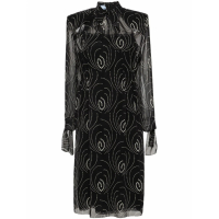 Prada Robe Midi 'Graphic-Print Chiffon' pour Femmes