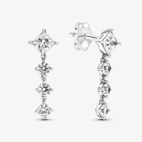 Pandora Boucles d'oreilles 'Sparkling Round & Square Drop' pour Femmes