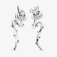 Pandora Women's 'Rose In Bloom Curved Stud' Earrings