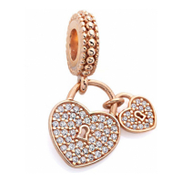 Pandora Charm 'Pavé Heart Padlocks Dangle' pour Femmes