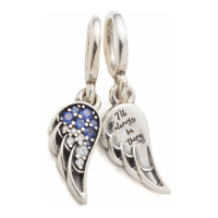 Pandora Charm 'Sparkling Splittable Angel Wings Dangle' pour Femmes