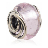 Pandora Charm 'Encircled Pink Murano Glass' pour Femmes