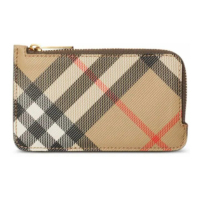 Burberry Porte-Cartes 'Check Zip' pour Femmes