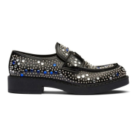 Prada Men's 'Rhinestone-Embellished Brushed' Loafers