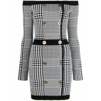 Elisabetta Franchi Women's 'Off-Shoulder Houndstooth' Mini Dress