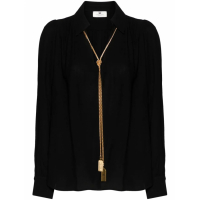 Elisabetta Franchi Blouse 'Necklace-Appliqué Georgette' pour Femmes