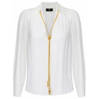 Elisabetta Franchi Women's 'Necklace-Appliqué Georgette' Blouse