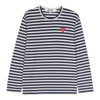 Comme Des Garçons Play T-Shirt manches longues 'Appliqué-Logo Striped' pour Hommes