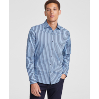 Michael Kors Men's 'Slim-Fit Stretch Halo Stripe Long-Sleeve Button-Down' Shirt