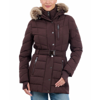 Michael Kors Women's 'Belted Bibbed Hooded' Puffer Jacket