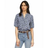 Michael Kors Top à manches courtes 'Floral-Print Puff-Sleeve' pour Femmes