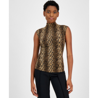 Michael Kors Women's 'Snake-Print Funnel-Neck' Sleeveless Top