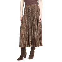 Michael Kors Women's 'Pleated Snake-Print' Midi Skirt