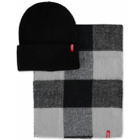 Levi's Men's 'Waffle Buffalo Plaid' Beanie & Scarf Set