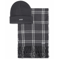 Levi's Bonnet 'Logo & Windowpane Scarf Set' pour Hommes