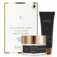 ErthSkin Coffret de soins du visage '24K Gold + Hyaluronic Acid & Collagen' - 3 Pièces