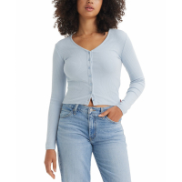 Levi's Top 'Muse Ribbed Long-Sleeve Button-Up' pour Femmes