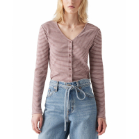 Levi's Top 'Muse Ribbed Long-Sleeve Button-Up' pour Femmes