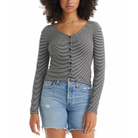 Levi's Top 'Muse Ribbed Long-Sleeve Button-Up' pour Femmes