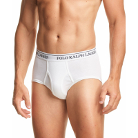 Polo Ralph Lauren White Midrise Briefs pour Hommes - 6 Pièces