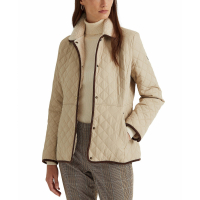 LAUREN Ralph Lauren Women's Faux-Sherpa-Collar Quilted Coat