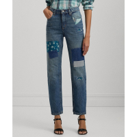 LAUREN Ralph Lauren Women's Patchwork Boyfriend Jeans