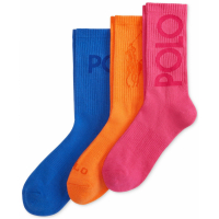 Polo Ralph Lauren Tonal Logo Crew Socks pour Femmes - 3 Paires