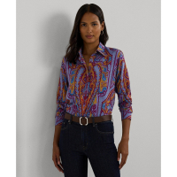 LAUREN Ralph Lauren Women's Collared Paisley Shirt