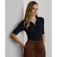 LAUREN Ralph Lauren Rib-Knit Polo Cardigan Top für Damen