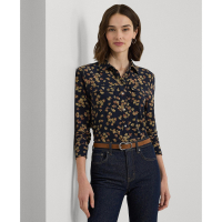 LAUREN Ralph Lauren Women's Collared Floral Shirt