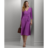 LAUREN Ralph Lauren Women's Surplice Jersey Dress