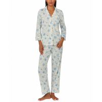 LAUREN Ralph Lauren Women's Floral 3/4-Sleeve Pajamas Set