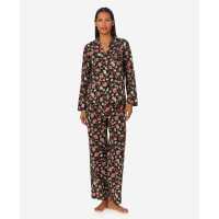 LAUREN Ralph Lauren Women's Long Sleeve Notch Collar Pant Pajama Set