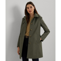 LAUREN Ralph Lauren Women's Womens Hooded A-Line Raincoat