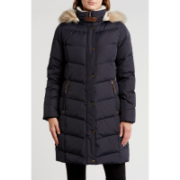 LAUREN Ralph Lauren Women's Faux Fur Trim Hooded Puffer Jacket