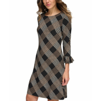 Tommy Hilfiger Women's Plaid 3/4-Sleeve Shift Dress