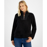 Tommy Hilfiger Women's Sherpa Mock Neck Long-Sleeve Sweater