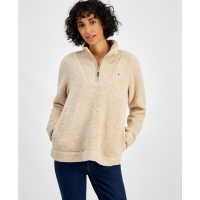 Tommy Hilfiger Women's Sherpa Mock Neck Long-Sleeve Sweater