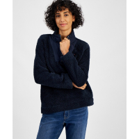 Tommy Hilfiger Women's Sherpa Mock Neck Long-Sleeve Sweater