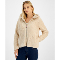 Tommy Hilfiger Women's Sherpa Zip-Front Hooded Sweater