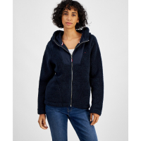 Tommy Hilfiger Women's Sherpa Zip-Front Hooded Sweater