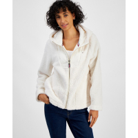 Tommy Hilfiger Sherpa Zip-Front Hooded Sweater pour Femmes