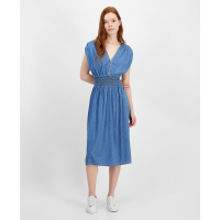 Tommy Hilfiger V-Neck Smocked-Waist Fit & Flare Dress für Damen